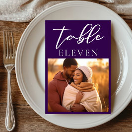 Royal Lila Couple Foto Abend Wedding Tischnummer