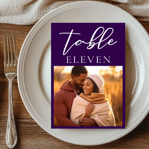 Royal Lila Couple Foto Abend Wedding Tischnummer