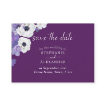 Royal Lila Floral Save the Date