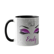 Royal Lila Glitzer Eyes Monogram