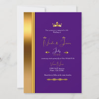 Royal Lila Gold Crown Elegante Glam Wedding