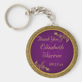 Royal Lila, Gold Floral Gastgeschenk Hochzeit Schl Schlüsselanhänger