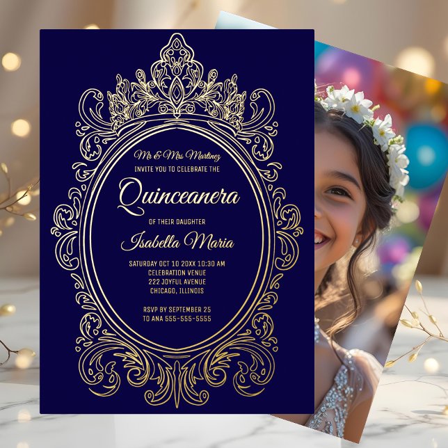 Royal Lila Gold Foil Quinceñera Einladung (Von Creator hochgeladen)