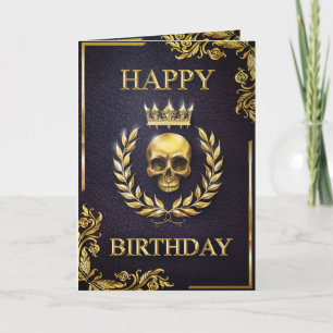 Royal Lila & Gold King of the Dead Birthday Card Karte
