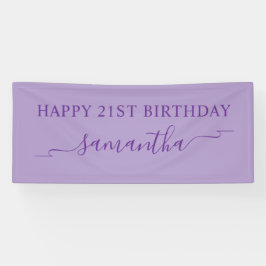 Royal Lila Happy 21. Geburtstag Ribbon Name Banner