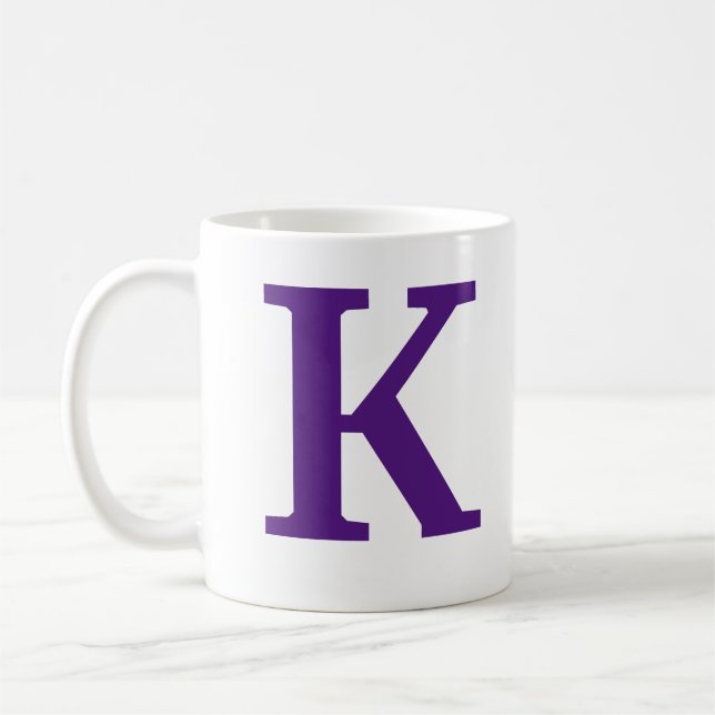 Royal lila Initial Letter/Monogram Coffee Tasse (Links)