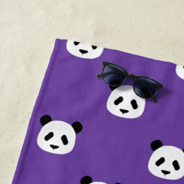 Royal Lila - Minimalistisch Panda Pattern Strandtuch