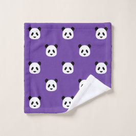 Royal Lila - Minimalistisch Panda Pattern Waschlappen