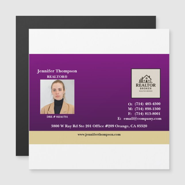 Royal Lila mit Gold Accent Magnet (Vorne/Hinten)