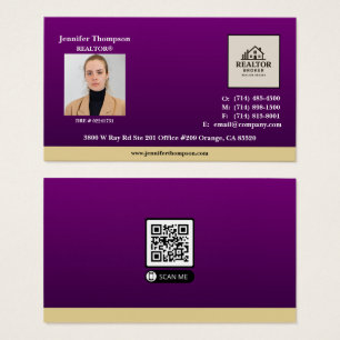 Royal Lila mit Gold Accent Magnet Business Card