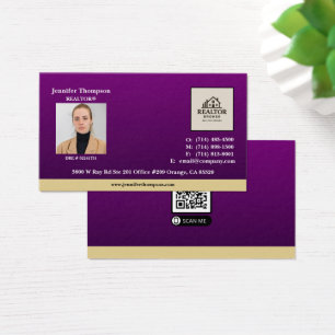 Royal Lila mit Gold Accent Magnet Business Card