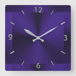 Royal Lila Modern Metallic Clock Quadratische Wanduhr
