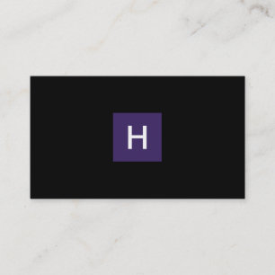Royal Lila Monogram Square Visitenkarte