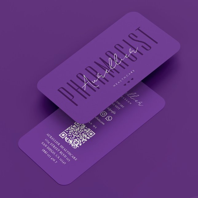 Royal Lila Pharmacie Healthcare Beruflich Visitenkarte (Royal Purple Pharmacist Healthcare Professional Business Card
)