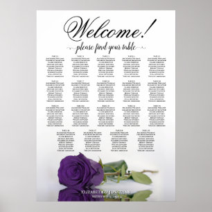 Royal Lila Rose 19 Tabelle Hochzeitssattel Poster