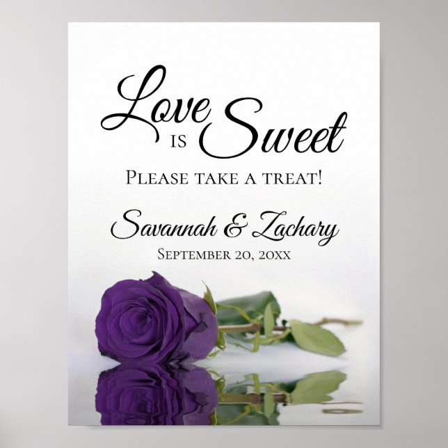 Royal Lila Rose Liebe ist Sweet Wedding Leckerei Poster (Vorne)