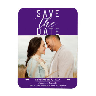 Royal Lila Save the Date Wedding Foto Magnet