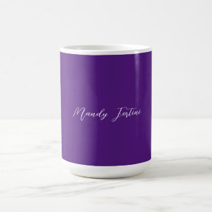 Royal Lila Schlicht Elegante Minimalistische Kalli Kaffeetasse