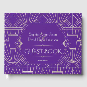 Royal Lila Silver Great Gatsby Wedding Gästebuch