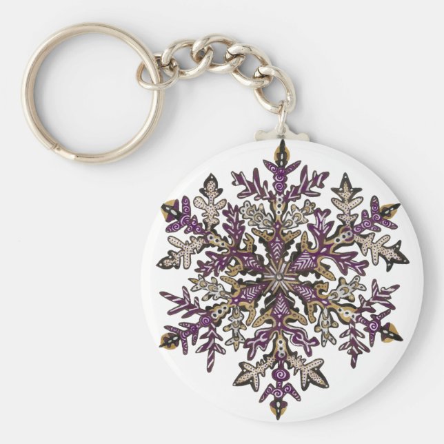 Royal Lila Snow | Anpassbar Schlüsselanhänger (Vorne)