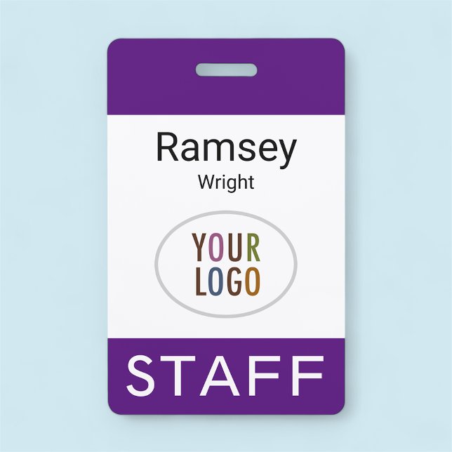 Royal Lila Staff ID Name Abzeichen Clip Reel Lanya Ausweis (MISOOK Purple Staff Badge with Logo)