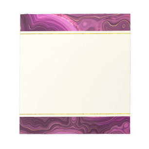 Royal Lila und Gold Agate Abstrakt Notepad Notizblock