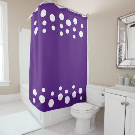 Royal Lila und weiß Moderne Blasen Dots Duschvorhang