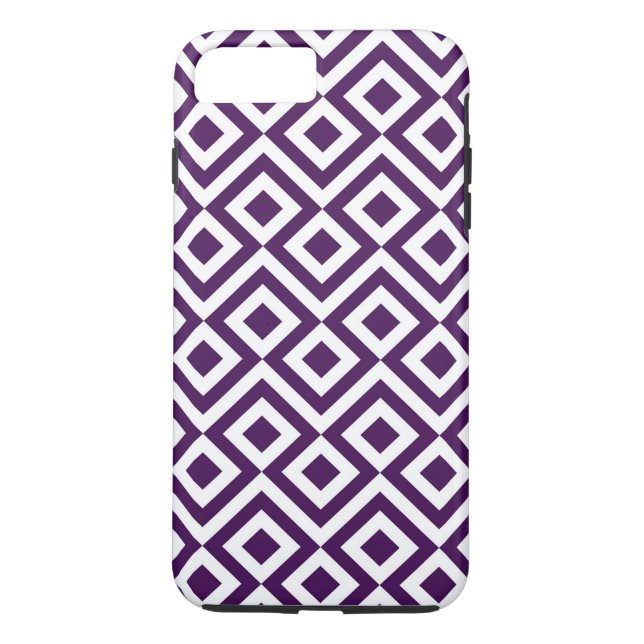 Royal Lila und White Meander Case-Mate iPhone Hülle (Rückseite)