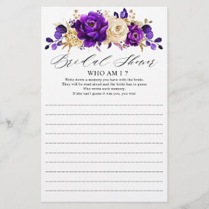 Royal Lila Violet Gold Brautparty Game
