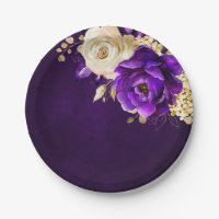 Royal Lila Violet Gold Floral Botanische Hochzeit