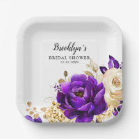 Royal Lila Violet Gold Floral Botanische Hochzeit