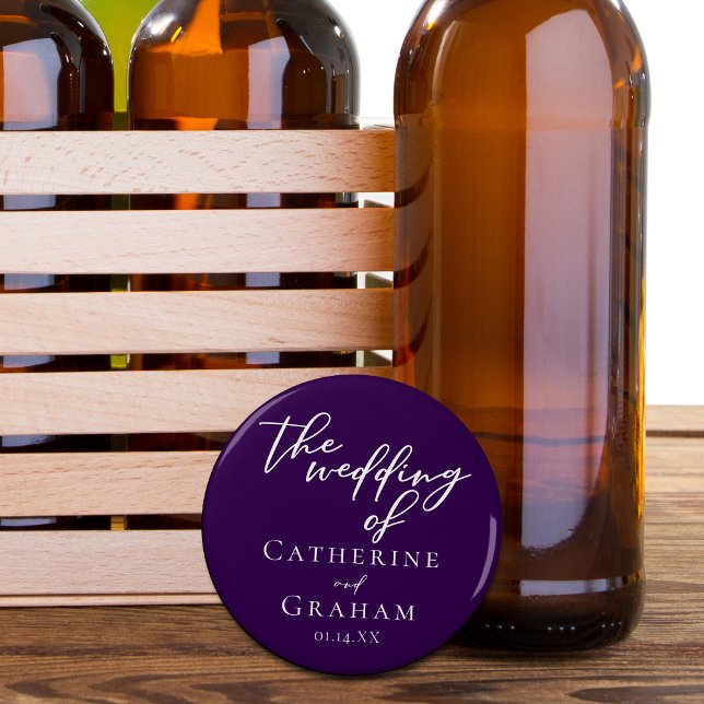 Royal Lila White Custom Abend Wedding Flaschenöffner (Von Creator hochgeladen)