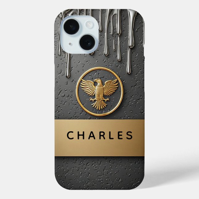🦅 Royal Liquid Gold Eagle Metallic Drip Luxus ✨ Case-Mate iPhone Hülle (Rückseite)