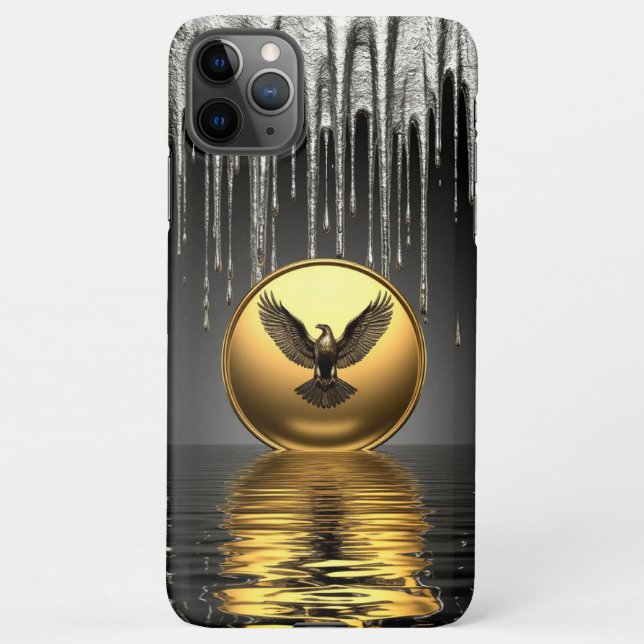 🦅 Royal Liquid Gold Eagle Metallic Drip Luxus iPhone Hülle (Rückseite)