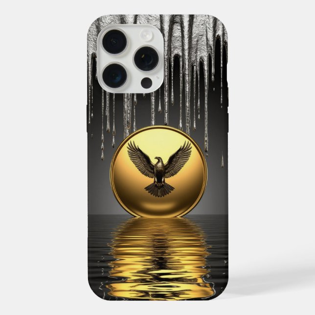 🦅 Royal Liquid Gold Eagle Metallic Drip Luxus iPhone Hülle (Rückseite)