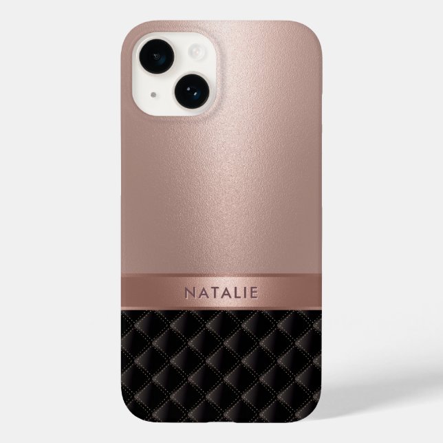 Royal Luxury Rose Gold Individuelle Name Case-Mate iPhone Hülle (Rückseite)