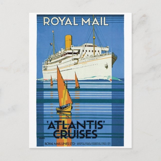 Royal Mail "Atlantis Cruises" Postkarte (Vorderseite)