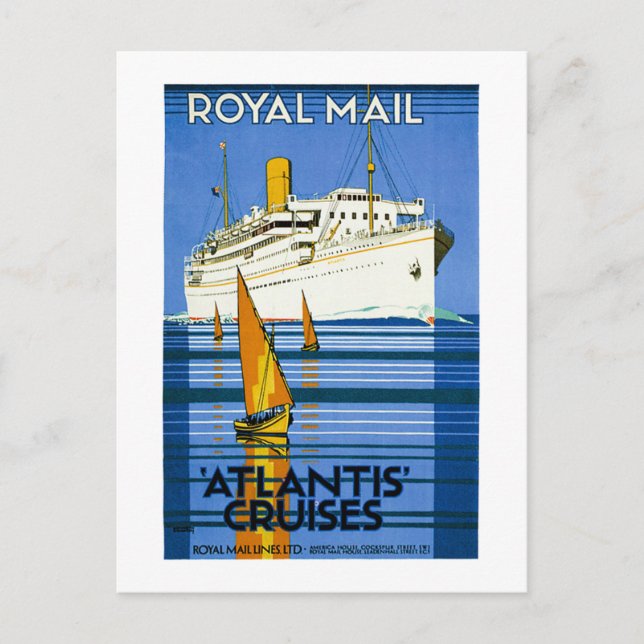 Royal Mail Atlantis Cruises Vintag Postkarte (Vorderseite)