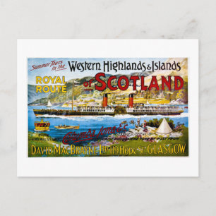 Royal Mail Steamers Scotland Glasgow Vintag Postkarte