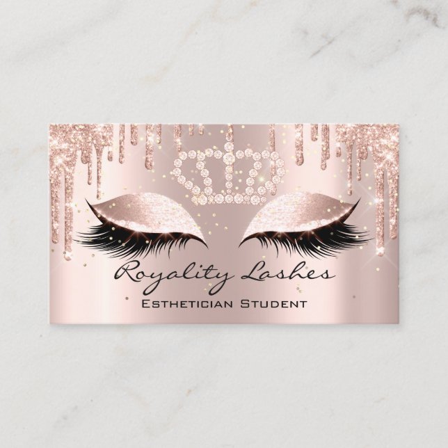 Royal Makeup Artist Lashes Crown Tropfen Princess Visitenkarte (Vorderseite)