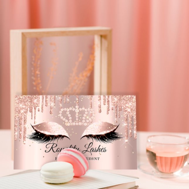 Royal Makeup Artist Lashes Crowned Princess Visitenkarte (Royal Makeup Artist Lashes Crowned Princess Business Card)