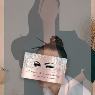 Royal Makeup Artist Lashes Rose Tropfen Silver Gra Visitenkarte