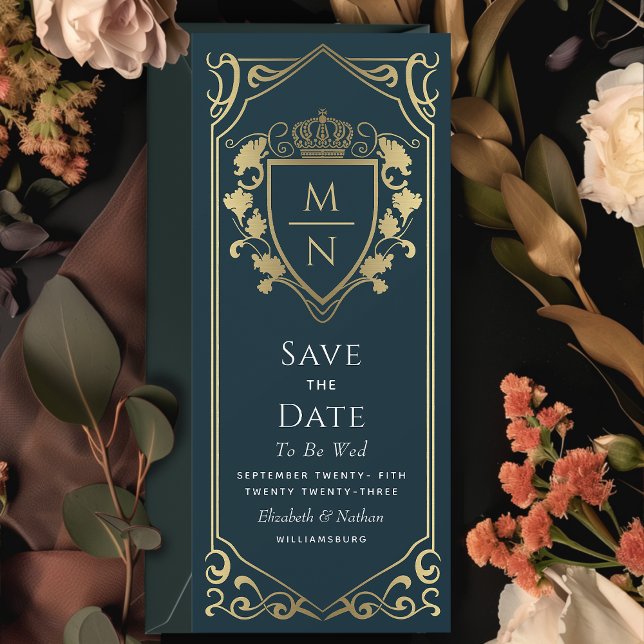 Royal Medieval Fantasy Monogram Save the Date Einladung (Von Creator hochgeladen)