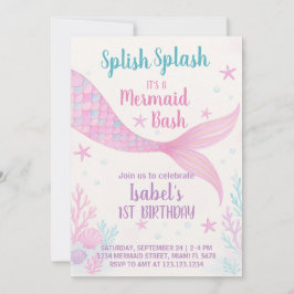 Royal Mermaid Princess Birthday Einladung