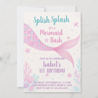 Royal Mermaid Princess Birthday Einladung