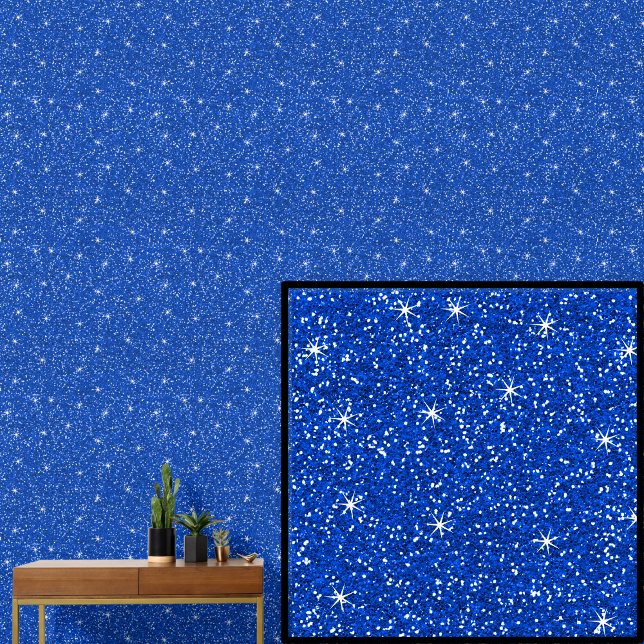 Royal Mid Blue mit Sparkle Stars Tapete (Von Creator hochgeladen)