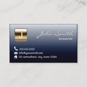 Royal Midnight Blue Accountant Business Card Visitenkarte