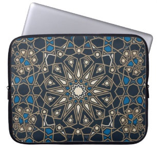 Royal Midnight & Gold Geometrisches Mosaik Laptopschutzhülle