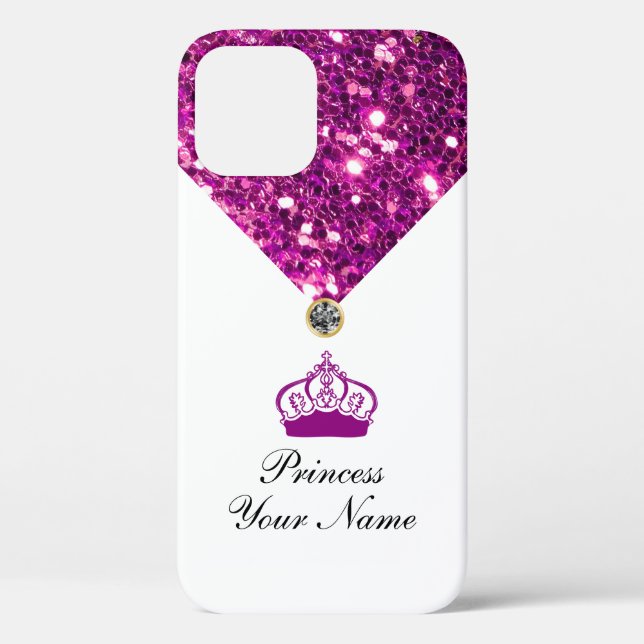 Royal Monogram Glitzy Girly Bling Case-Mate iPhone Hülle (Rückseite)