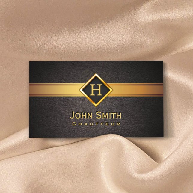 Royal Monogram Gold Label Chauffeur Business Card Visitenkarte (Von Creator hochgeladen)